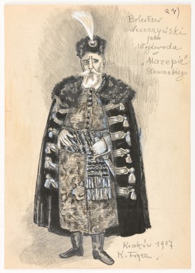 Bolesław Leszczyński jako Wojewoda w „Mazepie” Juliusza Słowackiego, 1907