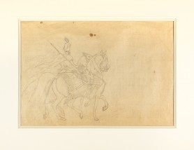 Z rozkazu króla mam oddać tę zbroję i konia z rzędem, z cyklu „Mohort” W. Pola (fragment kompozycji), 1882