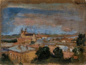 Kraków. Widok z Wawelu na Skałkę i Podgórze, 1911