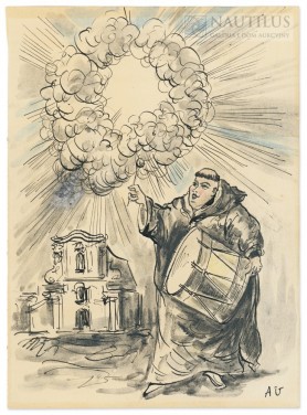 Mnich z bębnem, 1954